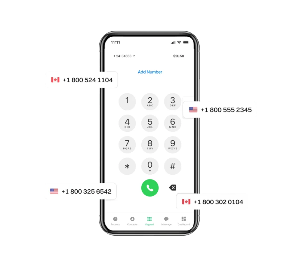 Multiple Dialinger VoIP phone numbers from different countries for international business communication
