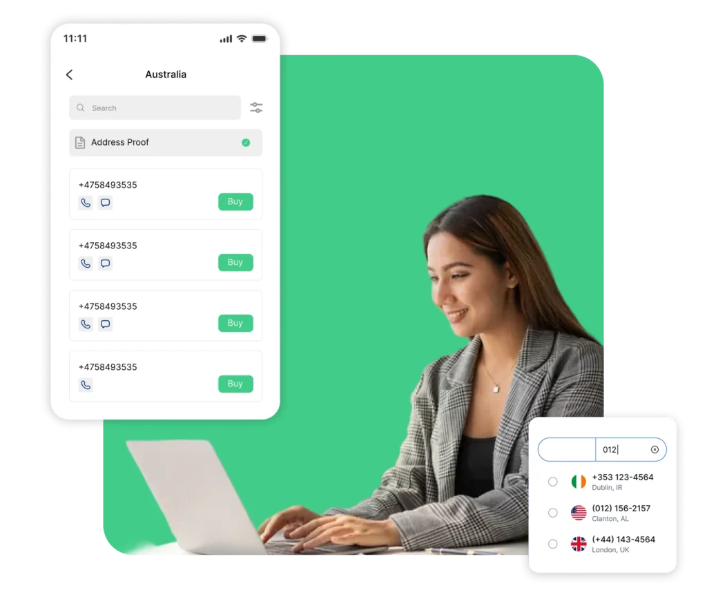 User utilizing Dialinger's mobile app for easy access to business tools.