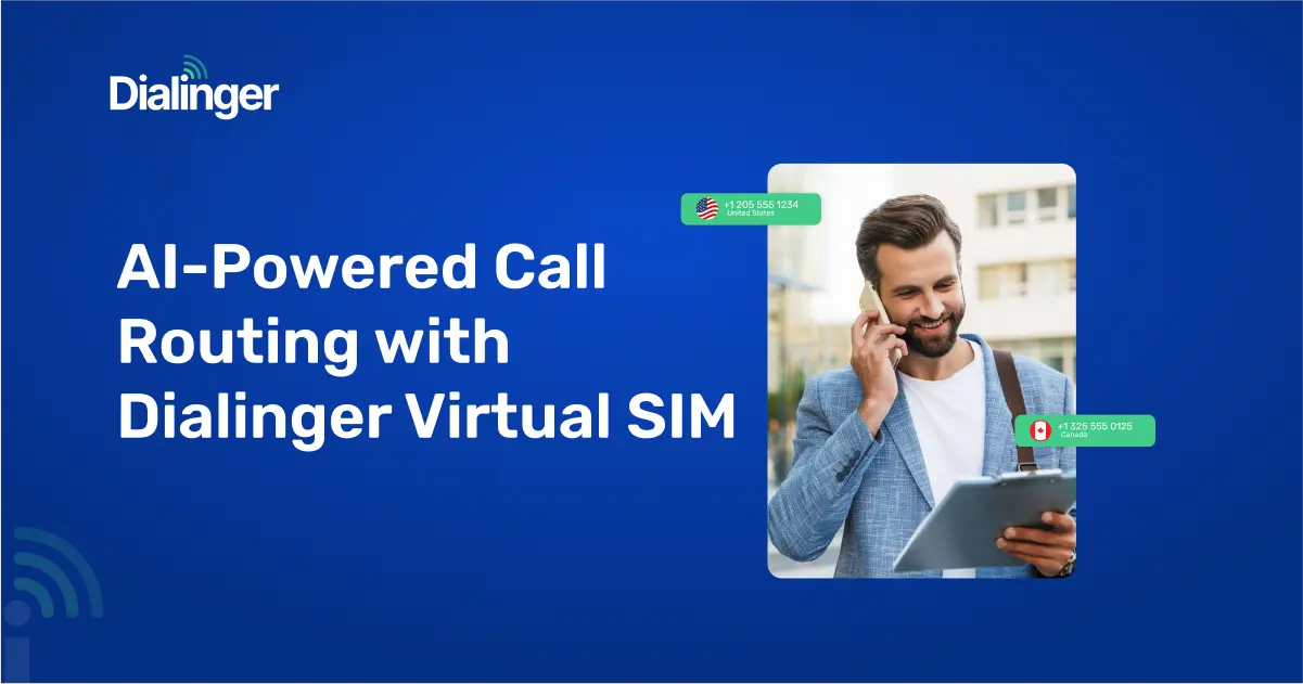 Man receiving international business calls using AI-powered call routing on his smartphone.