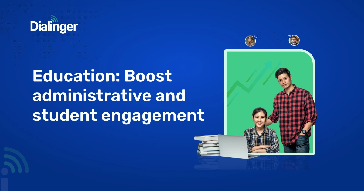 Digital education tools with students using a laptop and cloud telephony for enhanced learning and communication