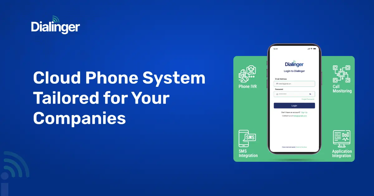 Dialinger Cloud Phone System interface with business communication features