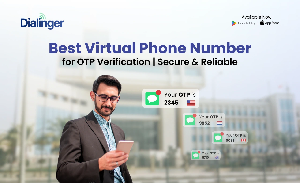 OTP messages on smartphone using a virtual phone number for secure verification.
