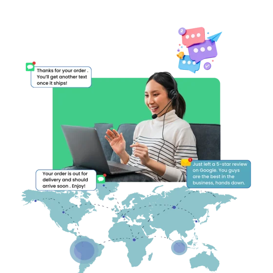 Dialinger global business phone system to manage SMS notifications and customer communication worldwide.